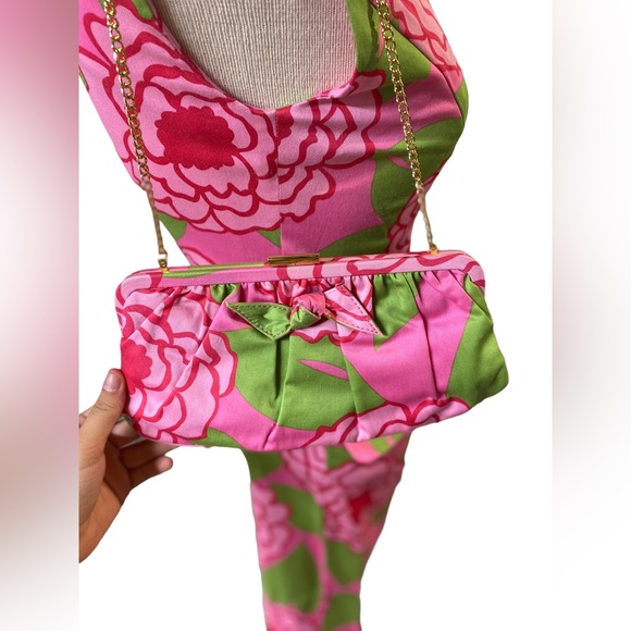 Talbots Matching Pink Floral OUTFIT Dress and Purse - Picture 9 of 12